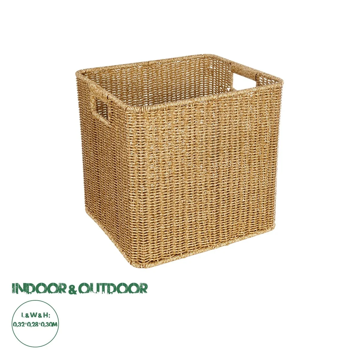 Φωτογραφία προϊόντος: GloboStar® Artificial Garden CAVES 21496 Διακοσμητικό Πλεκτό Καλάθι - Κασπώ Γλάστρα - Flower Pot Μπεζ Μ32 x Π28 x Υ30cm
