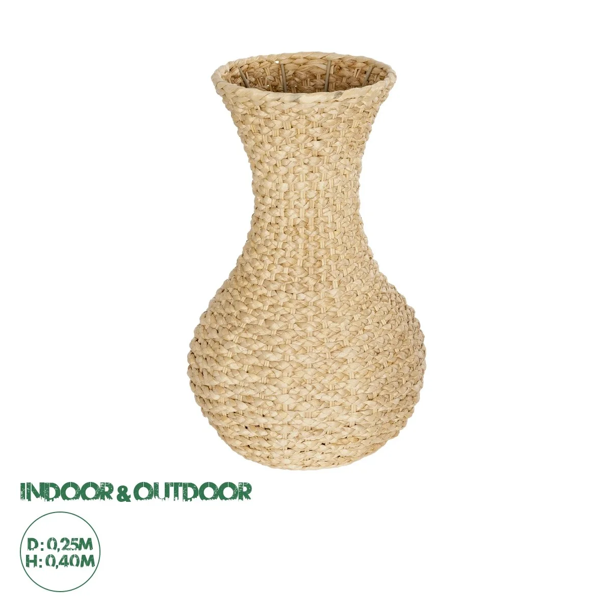Φωτογραφία προϊόντος: GloboStar® Artificial Garden SANDIAGO 21234 Διακοσμητικό Πλεκτό Καλάθι - Κασπώ Γλάστρα - Flower Pot Μπεζ Π25 x M25 x x Υ40cm