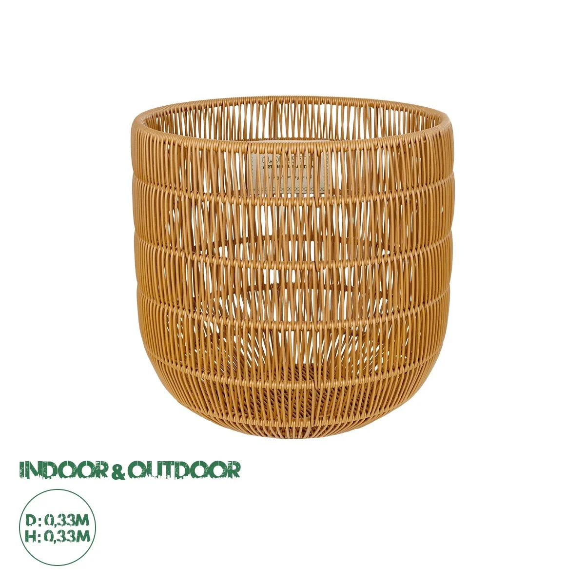 Φωτογραφία προϊόντος: GloboStar® Artificial Garden DAKOTA 21498 Διακοσμητικό Πλεκτό Καλάθι - Κασπώ Γλάστρα - Flower Pot Μπεζ Φ33cm x Υ33cm