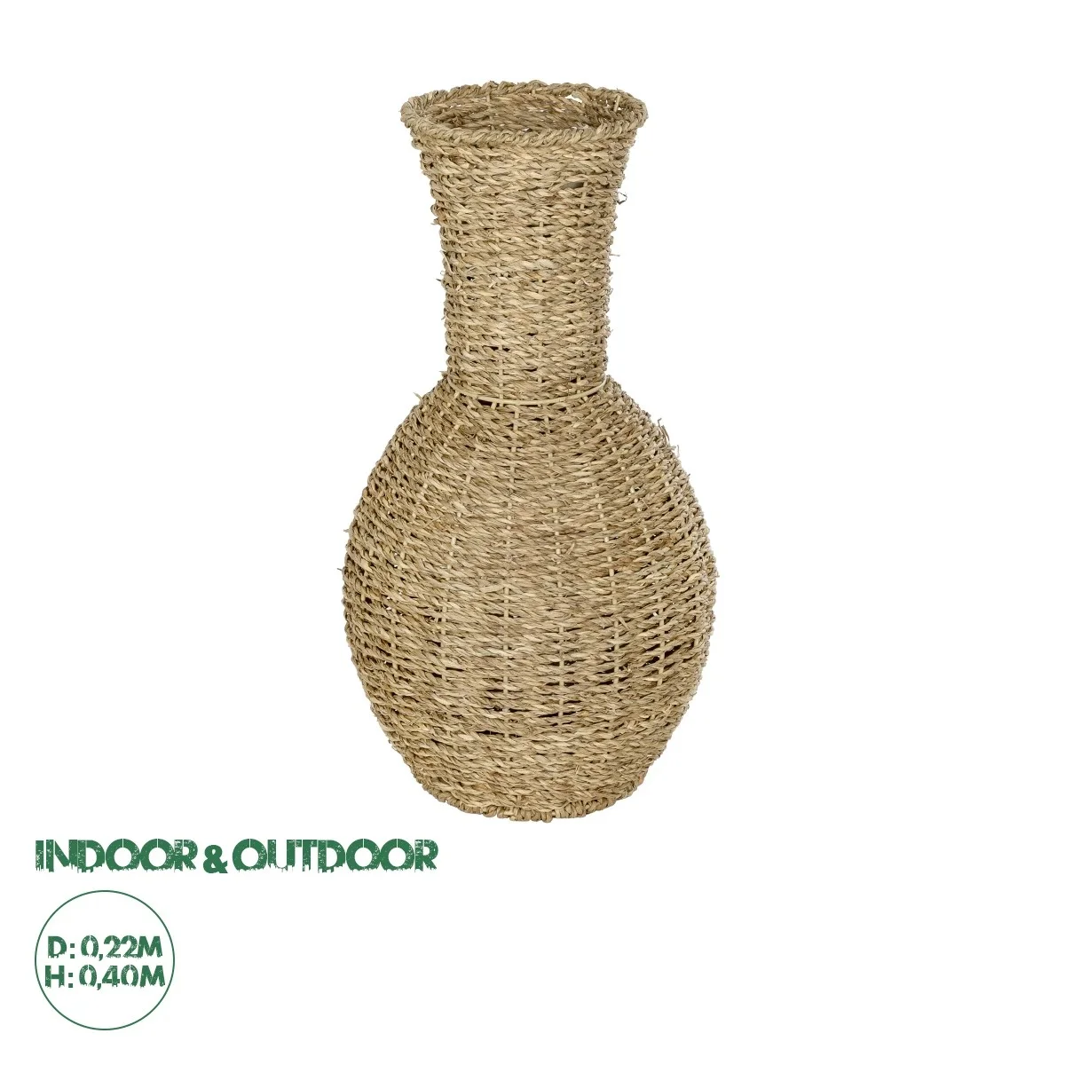 Φωτογραφία προϊόντος: GloboStar® Artificial Garden MAUI 21242 Διακοσμητικό Πλεκτό Καλάθι - Κασπώ Γλάστρα - Flower Pot Μπεζ Π22 x M22 x Υ40cm