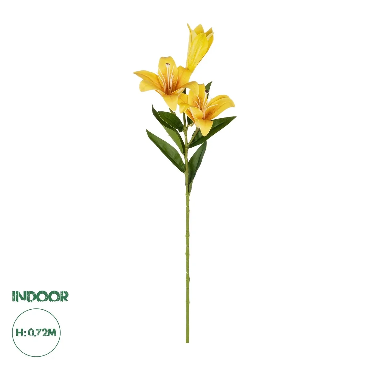 Φωτογραφία προϊόντος: GloboStar® Artificial Garden YELLOW LILY BRANCH 21311 Τεχνητό Διακοσμητικό Κλαδί Κίτρινο Κρίνο Y72cm