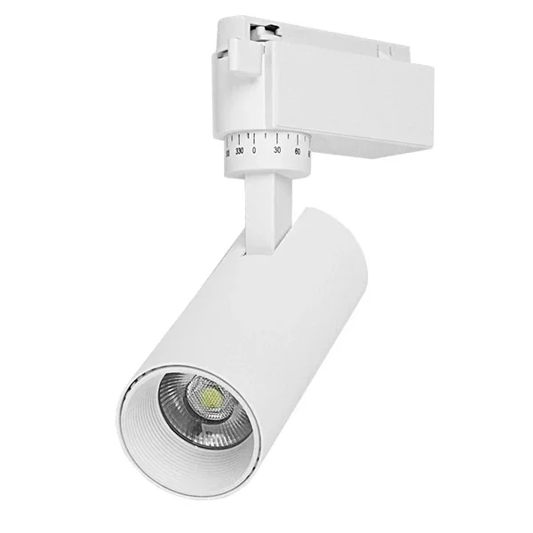 Φωτογραφία προϊόντος: Globostar S-40010 Μονοφασικό Bridgelux COB LED Λευκό Φωτιστικό Σποτ Ράγας 10W 230V 1300lm 30° Ψυχρό Λευκό 6000k