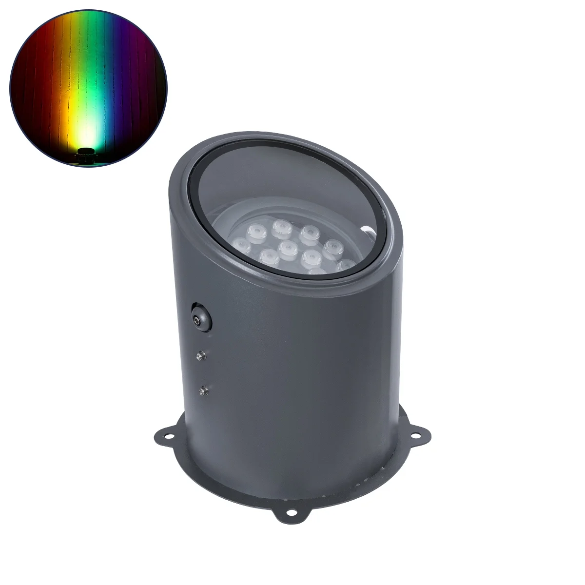 Φωτογραφία προϊόντος: GloboStar® FLOOD-MILO 90739 Κινούμενος Προβολέας - Σποτ Φωτισμού Wall Washer για Φωτισμό Κτιρίων LED 24W 2040lm 10° DC 24V Αδιάβροχο IP67 Φ22 x Υ30cm RGBW DMX512 - Γκρι Ανθρακί - 3