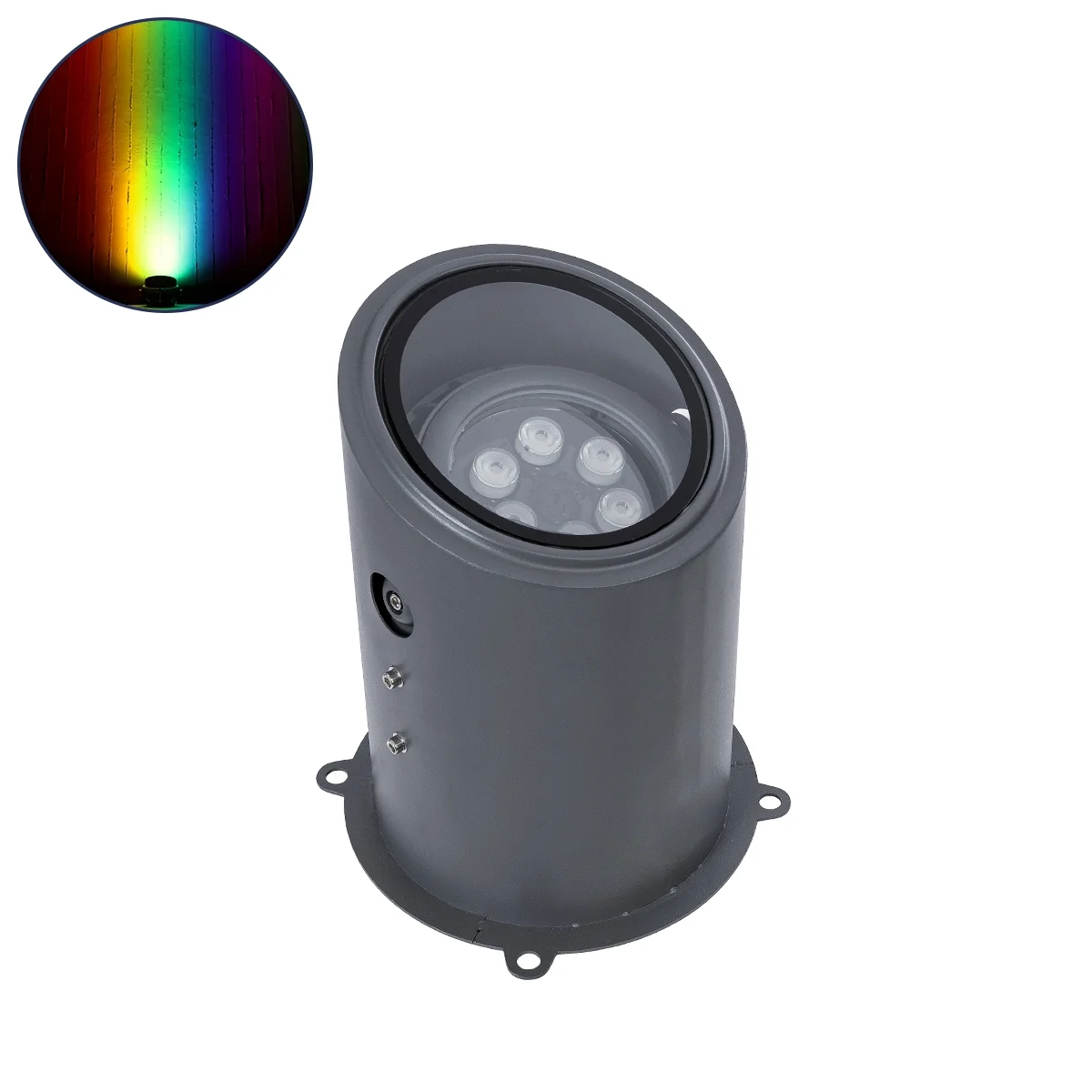 Φωτογραφία προϊόντος: GloboStar® FLOOD-MILO 90736 Κινούμενος Προβολέας - Σποτ Φωτισμού Wall Washer για Φωτισμό Κτιρίων LED 12W 1020lm 10° DC 24V Αδιάβροχο IP67 Φ17 x Υ26cm RGBW DMX512 - Γκρι Ανθρακί - 3