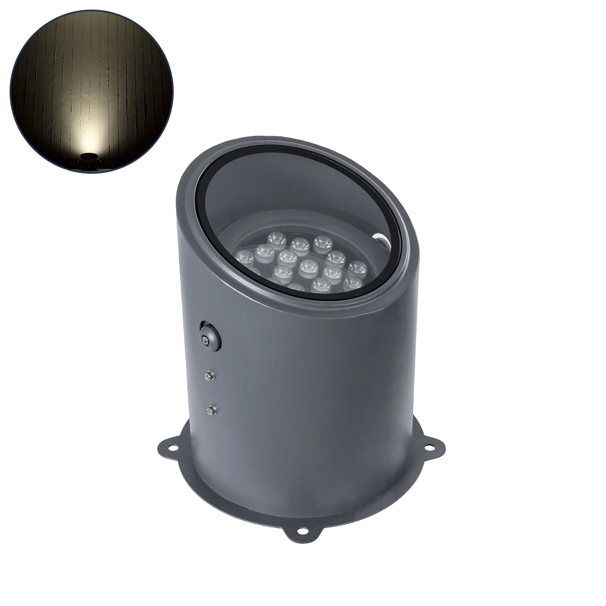 Φωτογραφία προϊόντος: GloboStar® FLOOD-MILO 90738 Κινούμενος Προβολέας - Σποτ Φωτισμού Wall Washer για Φωτισμό Κτιρίων LED 24W 2280lm 10° AC 220-240V Αδιάβροχο IP67 Φ22 x Υ30cm Φυσικό Λευκό 4500K - Γκρι