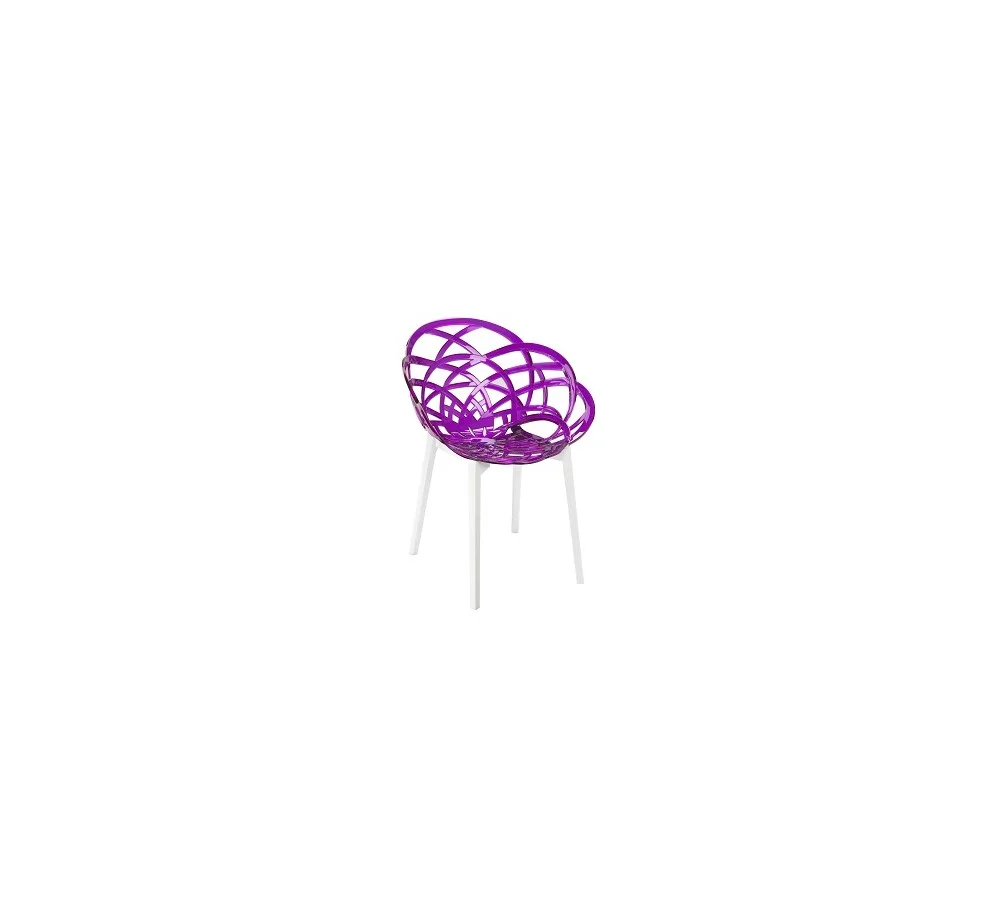 Φωτογραφία προϊόντος: Flora-PP πολυθρόνα 28 - Purple transparent 59cm x 60cm x 83(43)cm