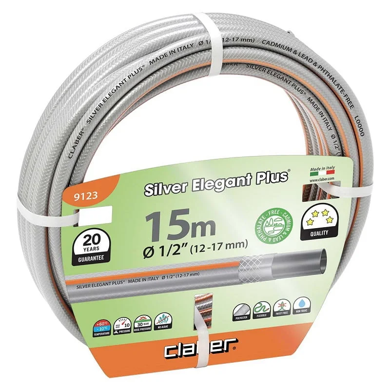 Φωτογραφία προϊόντος: ΛΑΣΤΙΧΟ ΚΗΠΟΥ SILVER ELEGANT PLUS 1/2” 15M 9123 CLABER