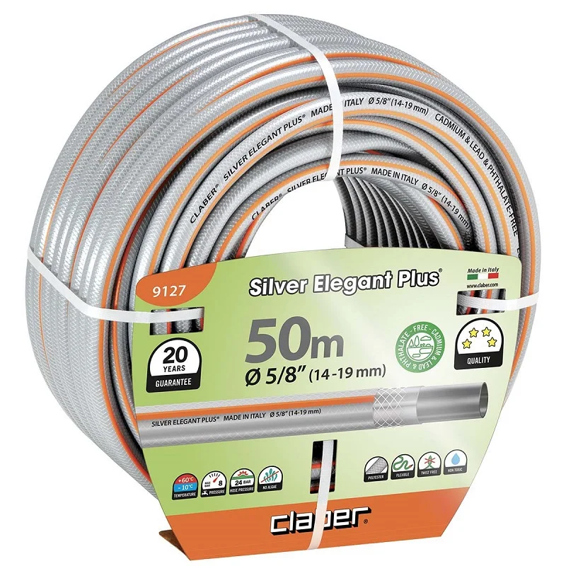 Φωτογραφία προϊόντος: ΛΑΣΤΙΧΟ ΚΗΠΟΥ SILVER ELEGANT PLUS 5/8” 50M 9127 CLABER