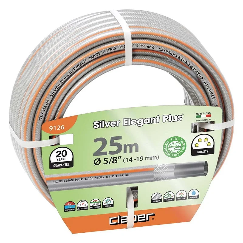 Φωτογραφία προϊόντος: ΛΑΣΤΙΧΟ ΚΗΠΟΥ SILVER ELEGANT PLUS 5/8” 25M 9126 CLABER