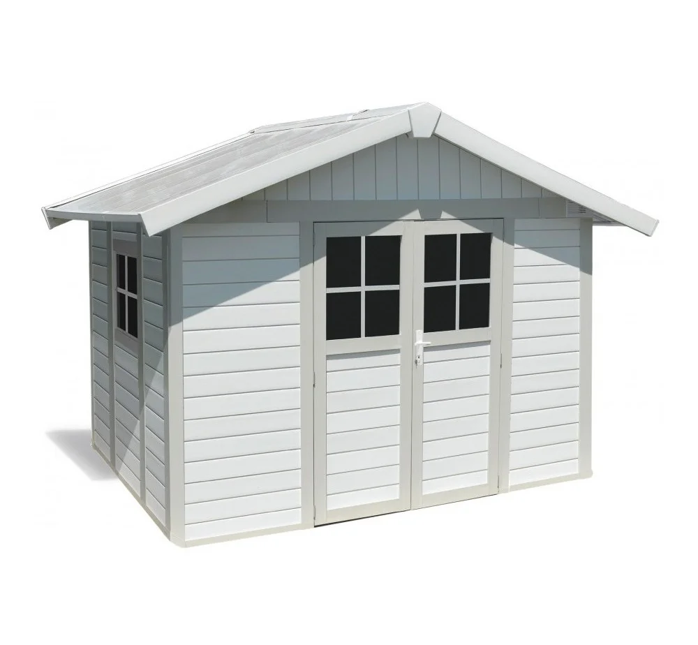 Φωτογραφία προϊόντος: Grosfillex France Deco Garden Home 7,5m² 22907140 - ΛΕΥΚΟ - ΓΚΡΙ - ΠΡΑΣΙΝΟ Εξωτερική διάσταση: 3,15x2,39xH2,50m