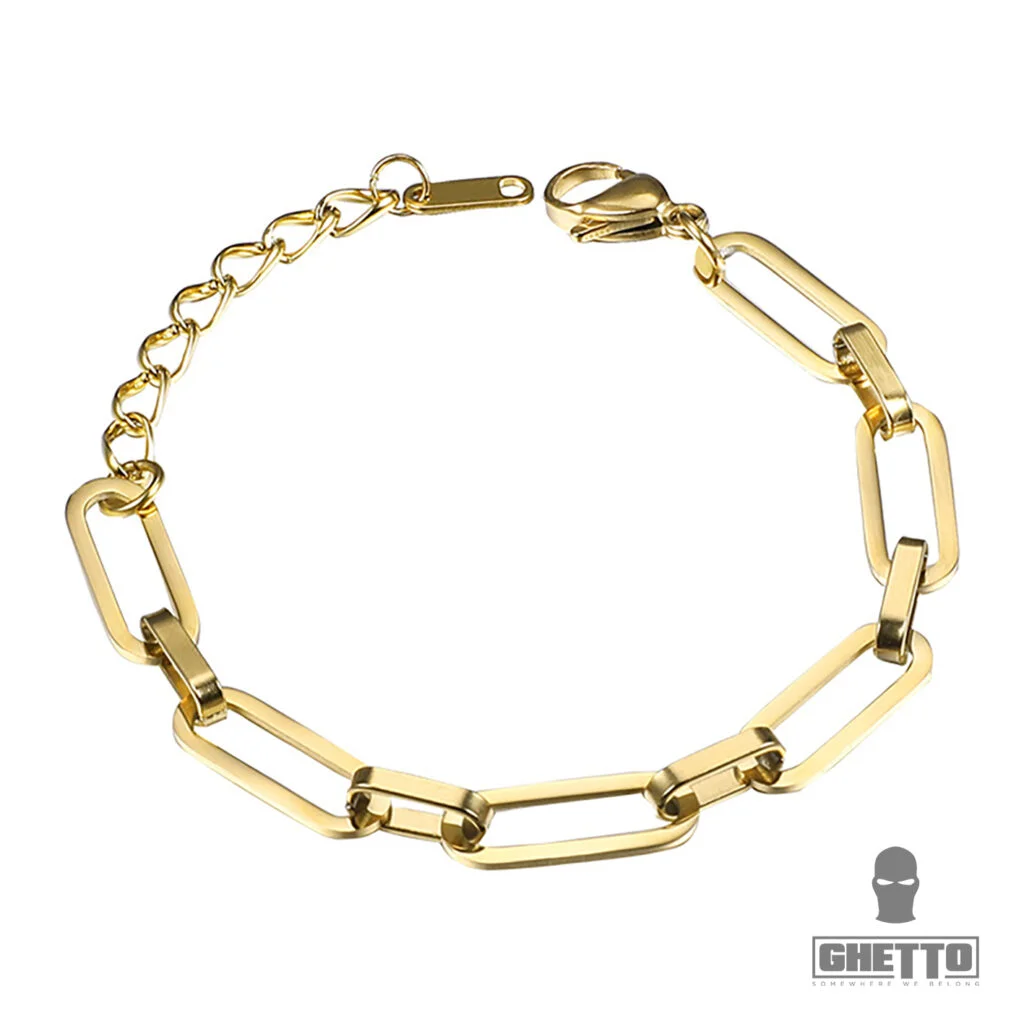 Φωτογραφία προϊόντος: Ghetto Gold Color Plated Stainless Steel Link Chain Bracelet