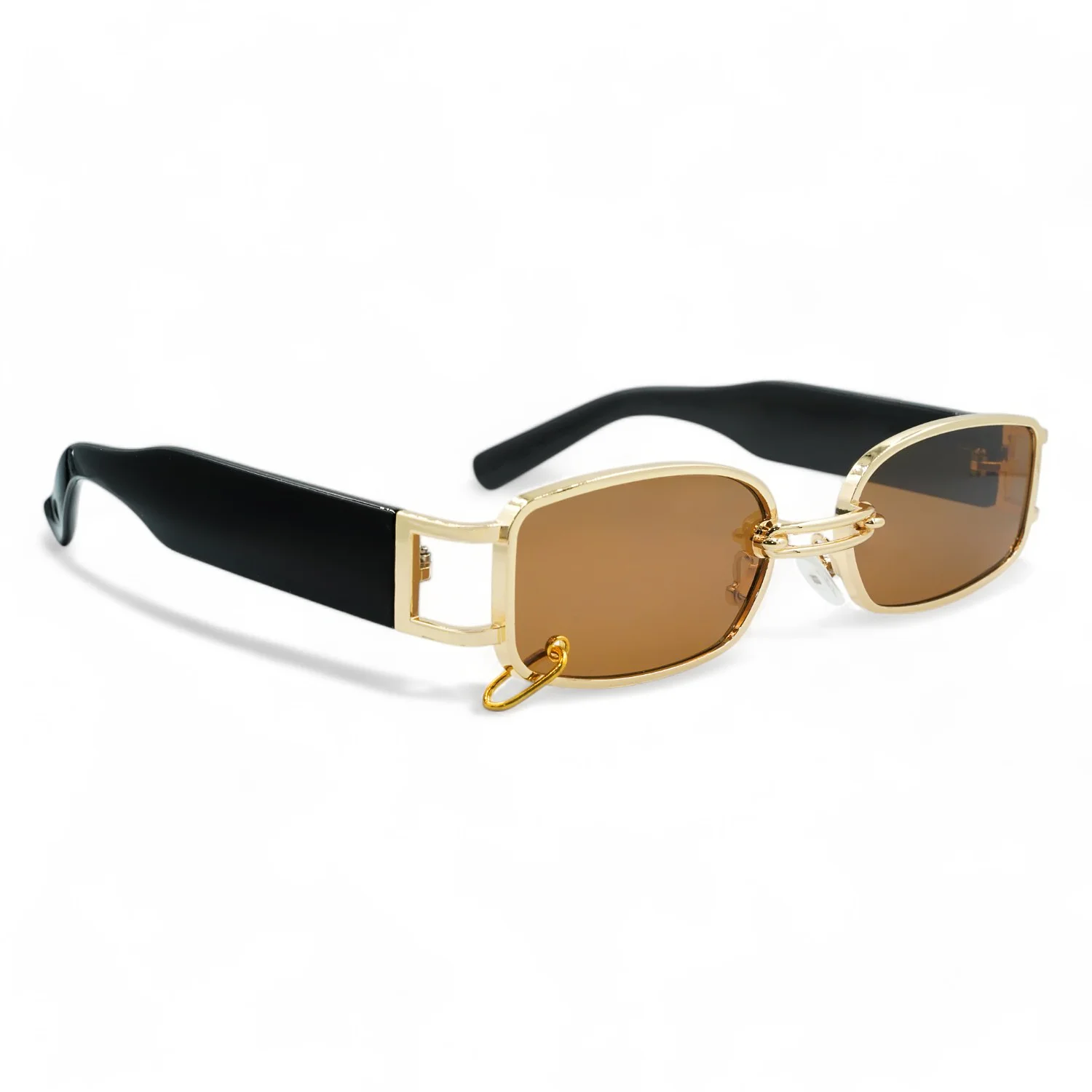 Φωτογραφία προϊόντος: Riverio Unisex Γυαλιά Ηλίου UV400 Μακρόστενο με Χρυσό Σκελετό και Καφέ Φακό RVF89702