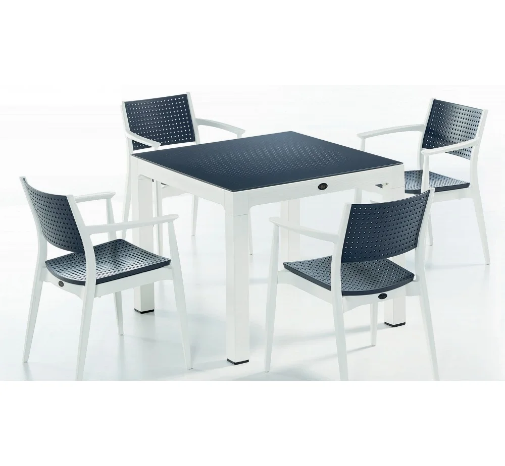 Φωτογραφία προϊόντος: Novussi Seginus τραπεζαρία 90x90cm White - Anthracite Τραπέζι:90x90x75cm