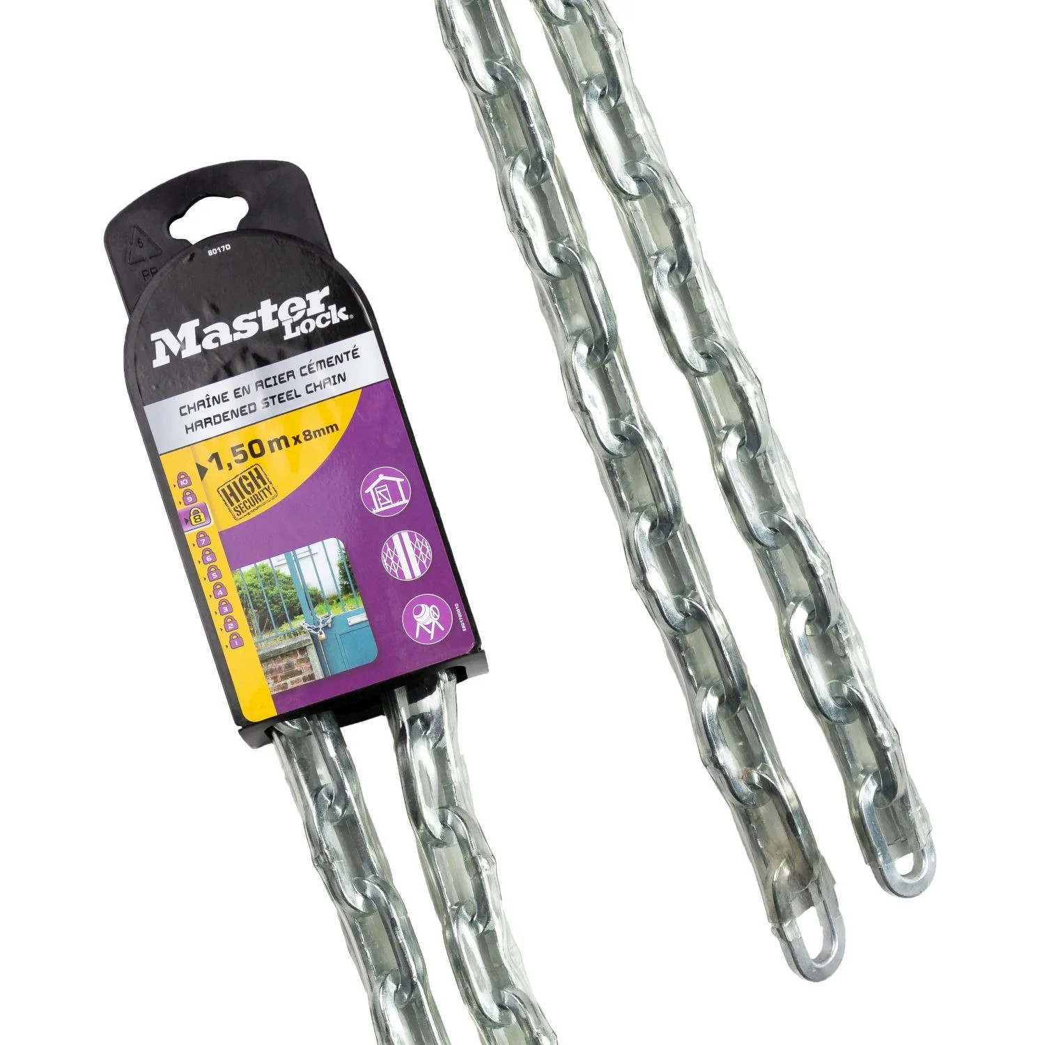 Φωτογραφία προϊόντος: Αλυσίδα 1,5m Φ08 Master Lock ατσάλινη με επένδυση βινυλίου