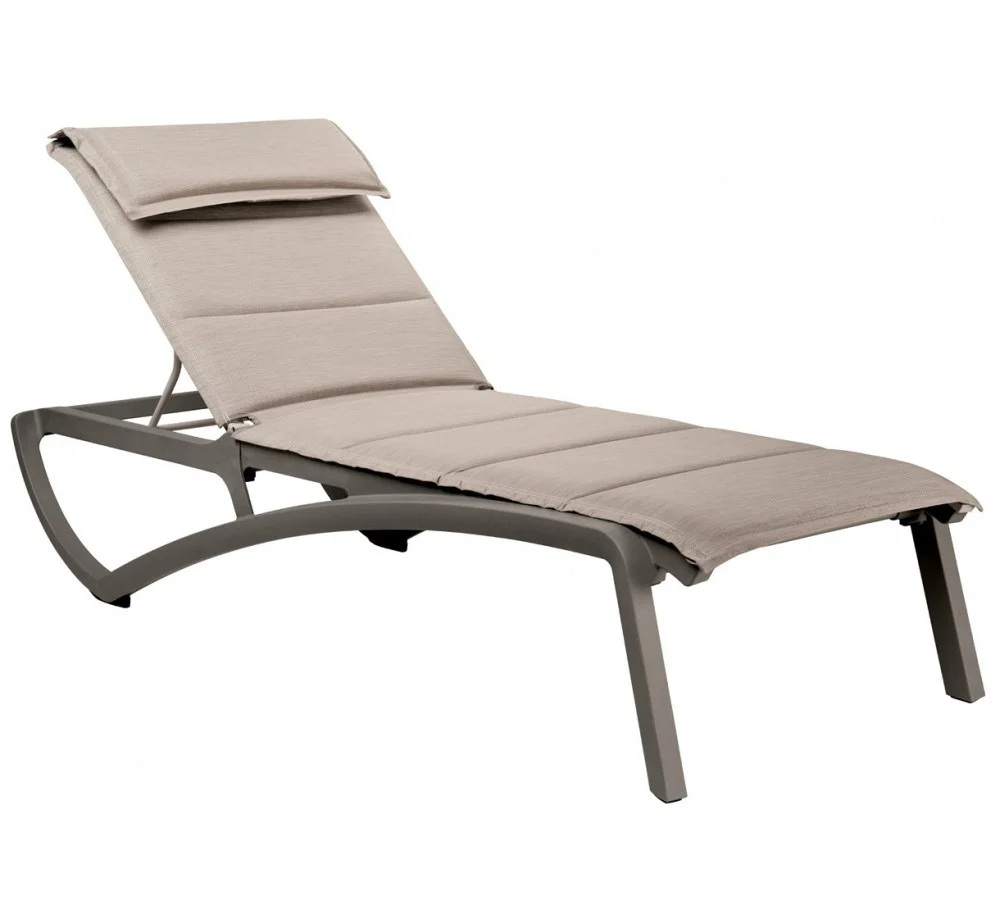 Φωτογραφία προϊόντος: Grosfillex France Sunset Confort ξαπλώστρα T33 - Heather beige 192x78x39cm