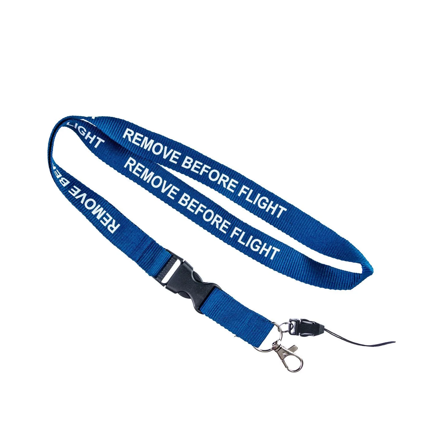 Φωτογραφία προϊόντος: Ιμάντας λαιμού REMOVE BEFORE FLIGHT μπλε υφασμάτινος
