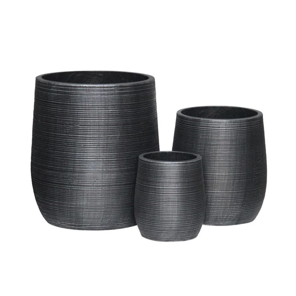 Φωτογραφία προϊόντος: Woodwell FLOWER POT-16 Σετ 3 τεμαχίων Cement Anthracite, 23x26/33x37/45x50 cm