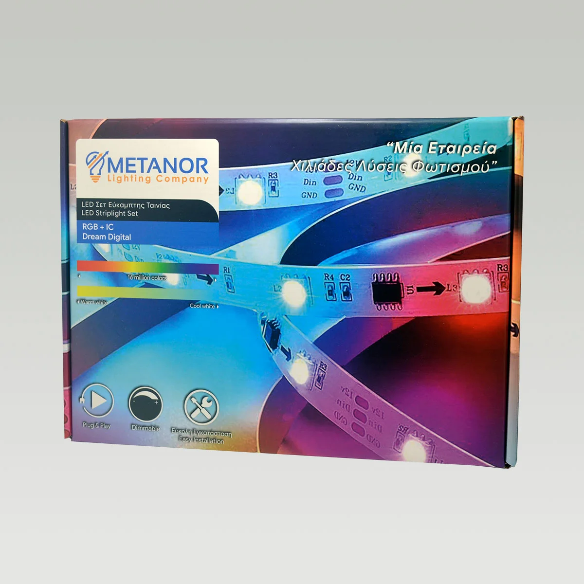 Φωτογραφία προϊόντος: Ταινία LED RGB 5m με Τροφοδοτικό και Τηλεχειριστήριο SMD5050 12V Metanor (DD-2016)