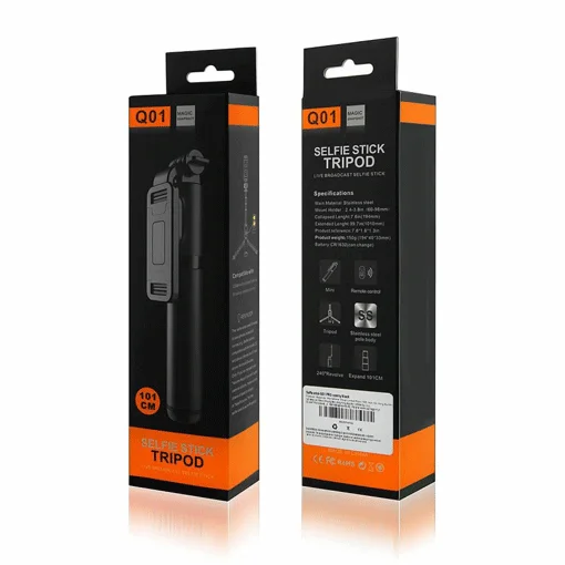 Φωτογραφία προϊόντος: SELFIE STICK Q01 PRO BLACK,Τρίποδας με bluetooth
