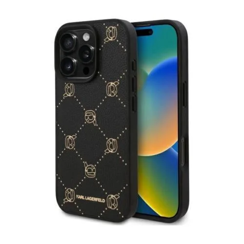 Φωτογραφία προϊόντος: Θήκη iPhone 16 Pro Leather MagSafe Karl Lagerfeld (Μαύρο)