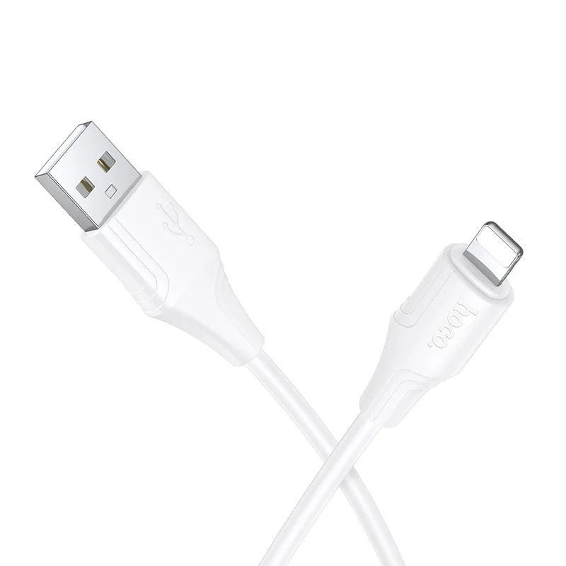 Φωτογραφία προϊόντος: . Silicone Cable USB A to Lightning Hoco 27W 1 m X124 white