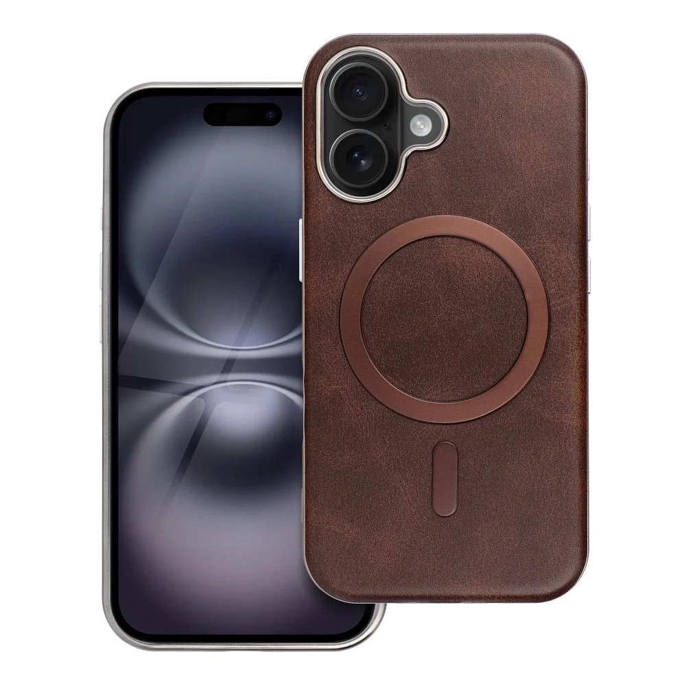 Φωτογραφία προϊόντος: . GENTLEMAN MAG COVER Case compatible with MagSafe for IPHONE 16 PRO MAX brown