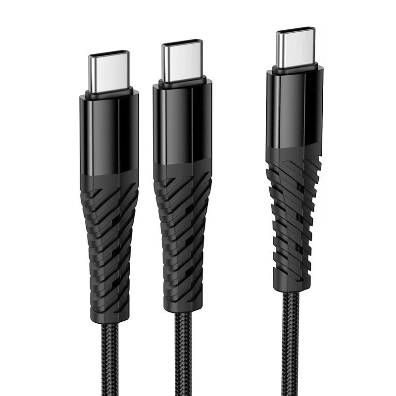Φωτογραφία προϊόντος: . Cable 2in1 USB C to USB C+C Hoco 1 m X123 black