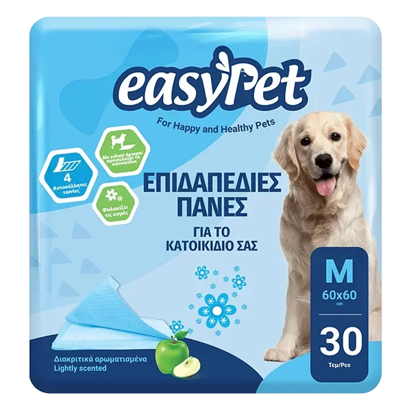 Φωτογραφία προϊόντος: Easypet Επιδαπέδιες Πάνες για το κατοικίδιο σας – M – 60x60cm – 30 τεμαχίων x 6