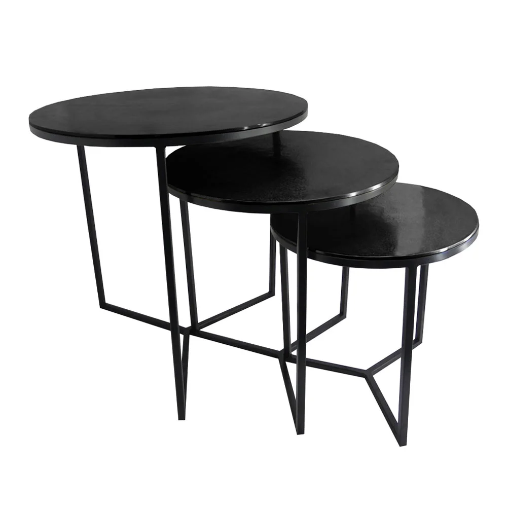 Φωτογραφία προϊόντος: ALUIN SIDE TABLE SET 3ΤΜΧ ΜΑΥΡΟ 60x60x60cm