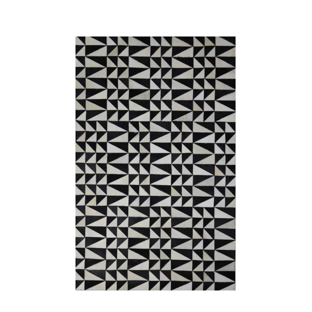 Φωτογραφία προϊόντος: BLACK : WHITE ΧΑΛΙ ΣΑΛΟΝΙΟΥ 170x240cm ΔΕΡΜΑ ΜΑΥΡΟ ΛΕΥΚΟ ΜΑΛΛΙΝΟ