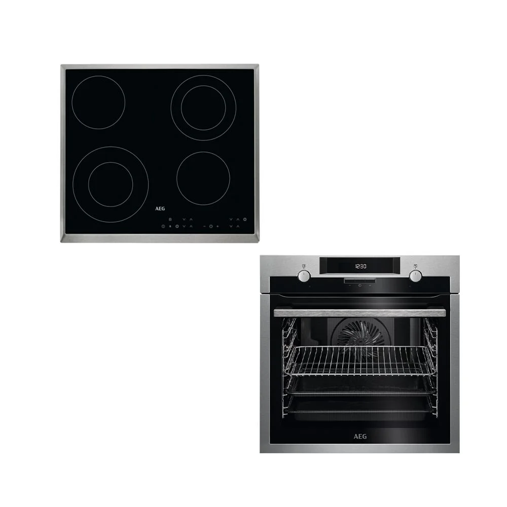 Φωτογραφία προϊόντος: AEG BEE431310M (Φούρνος) + HK634021XB (Εστία) Εντοιχιζόμενο Set Άνω Πάγκου Inox