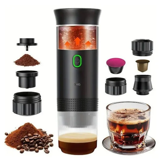 Φωτογραφία προϊόντος: Φορητή Μηχανή Espresso 3 1 72w Kf-jn-02 Μαυρο