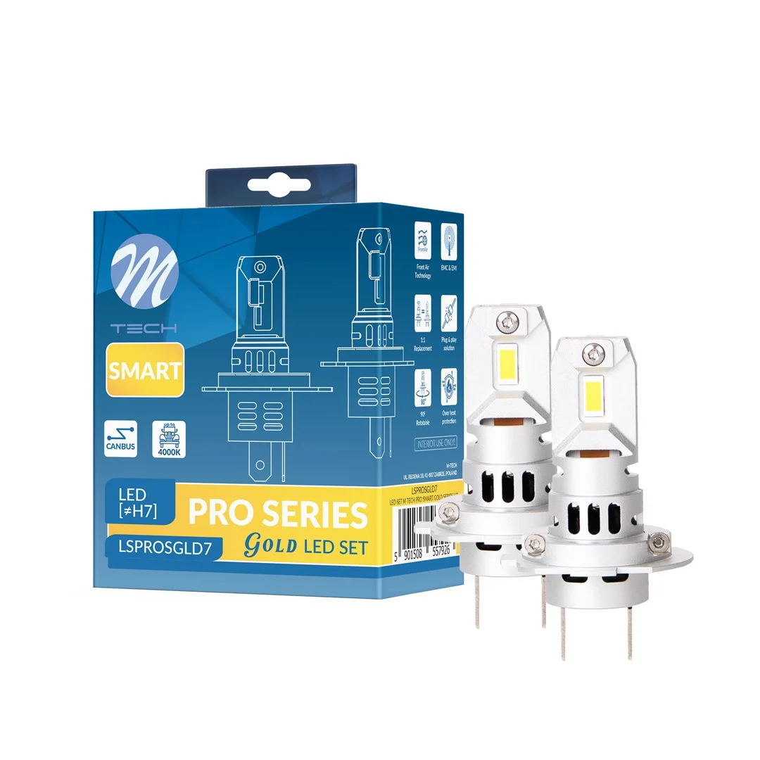 Φωτογραφία προϊόντος: M-tech ΛΑΜΠEΣ LED H7 12V 4.000K 48W 4.800lm LED CANBUS CSP5730 PRO SMART SERIES M-TECH - 2 ΤΕΜ. LSPROSGLD7/MT