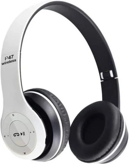 Φωτογραφία προϊόντος: P47 Ασύρματα Bluetooth On Ear Ακουστικά με 6 ώρες Λειτουργίας Λευκά