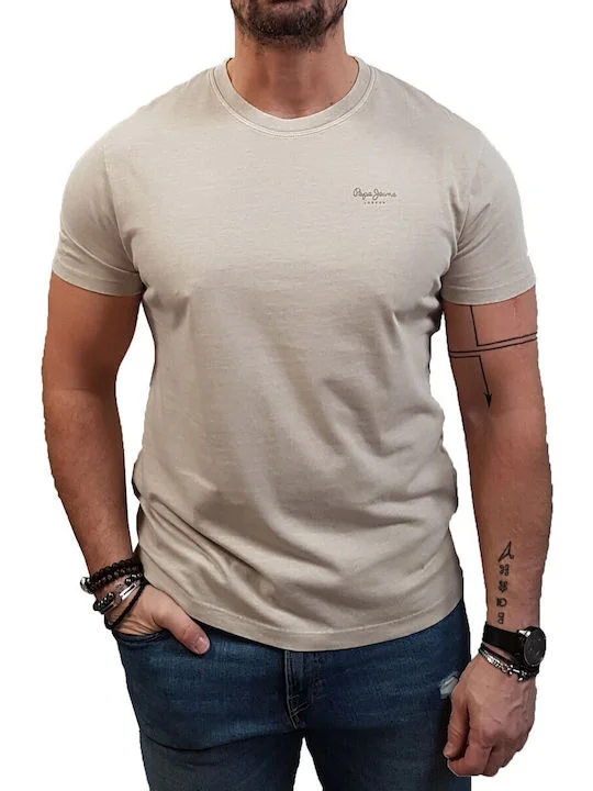 Φωτογραφία προϊόντος: Pepe Jeans ανδρικό βαμβακερό regular t-shirt μπεζ PM508664-839