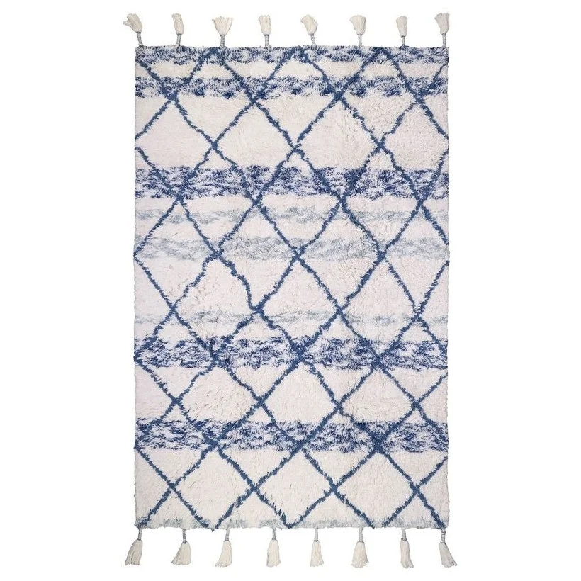 Φωτογραφία προϊόντος: ΧΑΛΙ NATTIOT KILKAY NATUREL BLUE 100X160 100% ΒΑΜΒΑΚΙ