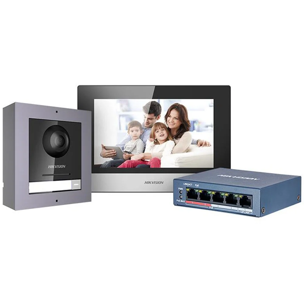 Φωτογραφία προϊόντος: HIKVISION KIT δικτυακής θυροτηλεόρασης Hikvsion DS-KIS602 (B)