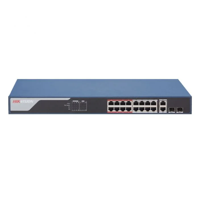 Φωτογραφία προϊόντος: Hikvision DS-3E1318P-EI PoE Switch Smart Managed με 16 θύρες PoE και 2 θύρες Uplink Gigabit