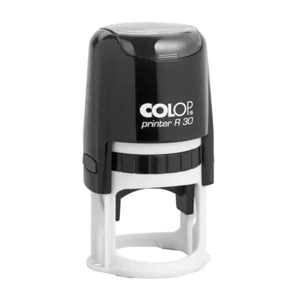 Φωτογραφία προϊόντος: COLOP R30 (Φ30mm) ΜΑΥΡΗ με μπλέ μελάνι