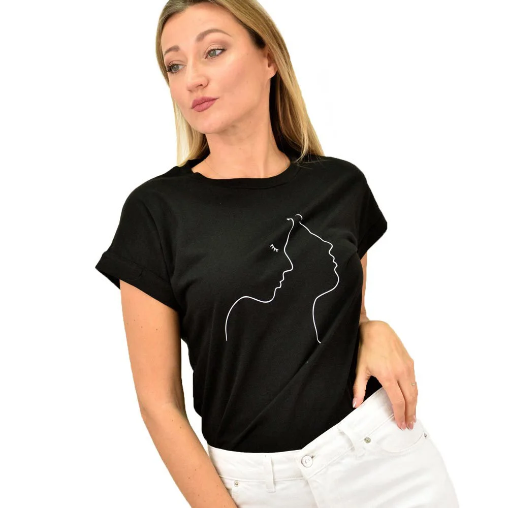 Φωτογραφία προϊόντος: Potre OR Γυναικείο T-shirt με τύπωμα πρόσωπο / Μαύρο