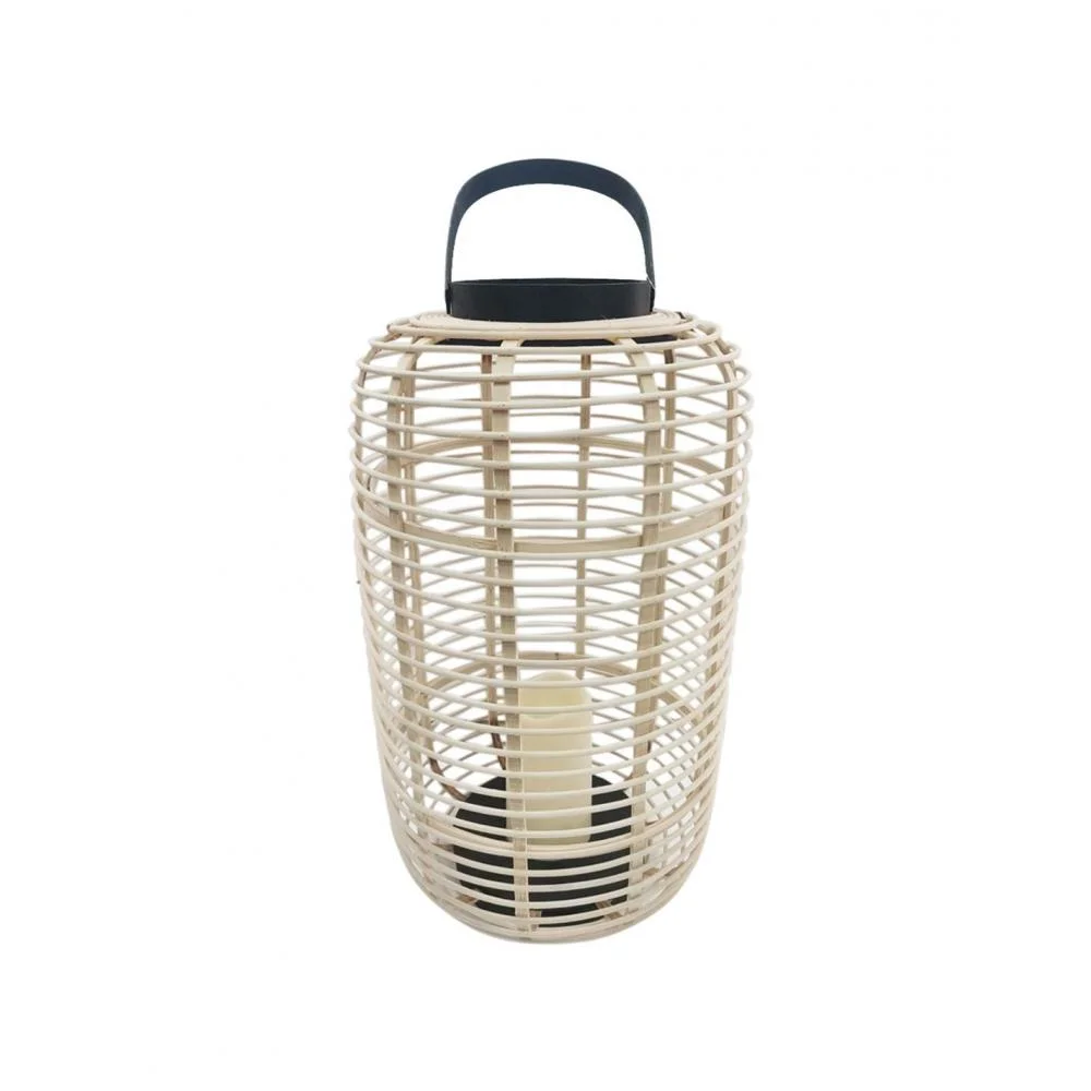 Φωτογραφία προϊόντος: Plastona Φανάρι rattan φυσικό με κερί μπατ.LED 29Χ48