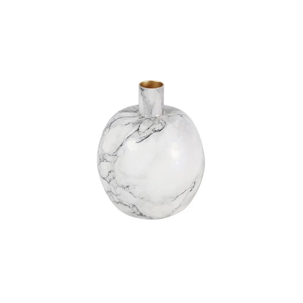 Φωτογραφία προϊόντος: Plastona Κηροπήγιο μεταλ.marble λευκό 11Χ13
