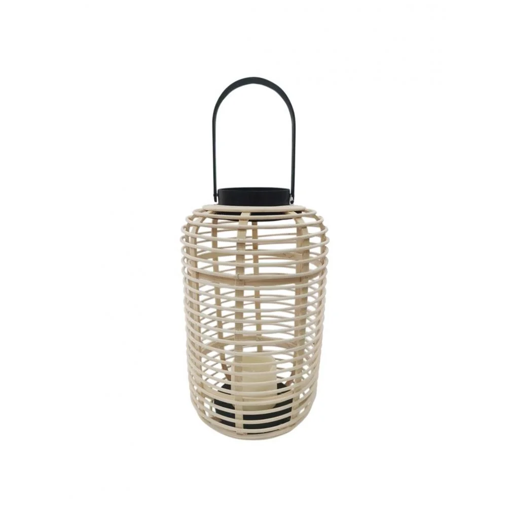 Φωτογραφία προϊόντος: Plastona Φανάρι rattan φυσικό με κερί μπατ.LED 24,5Χ41,5