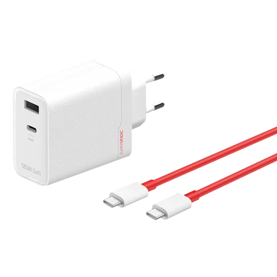 Φωτογραφία προϊόντος: OnePlus 120W Dual Ports SuperVooc Adapter + Cable (Type-C + Type-A) - White