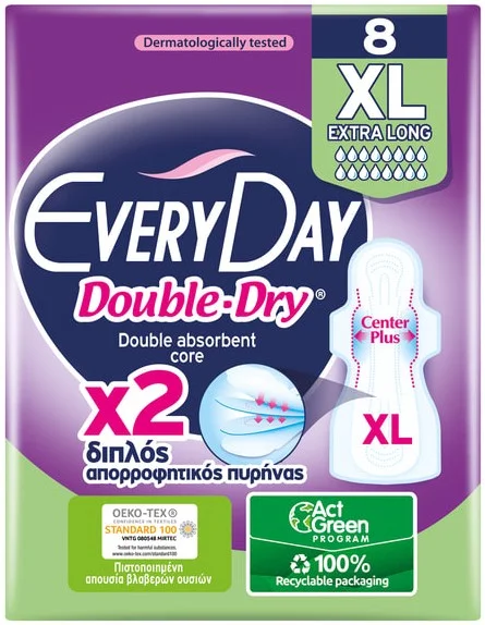 Φωτογραφία προϊόντος: Everyday Σερβιέτες Double Dry Extra Long Ultra Plus 8τμχ
