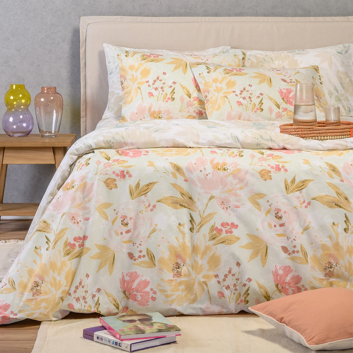 Φωτογραφία προϊόντος: Σετ Σεντόνια 260x270 King Size Casual Line Melinen Anabelle Aqua 50% Βαμβάκι-50% ΠολυέστερΧωρίς Λάστιχο