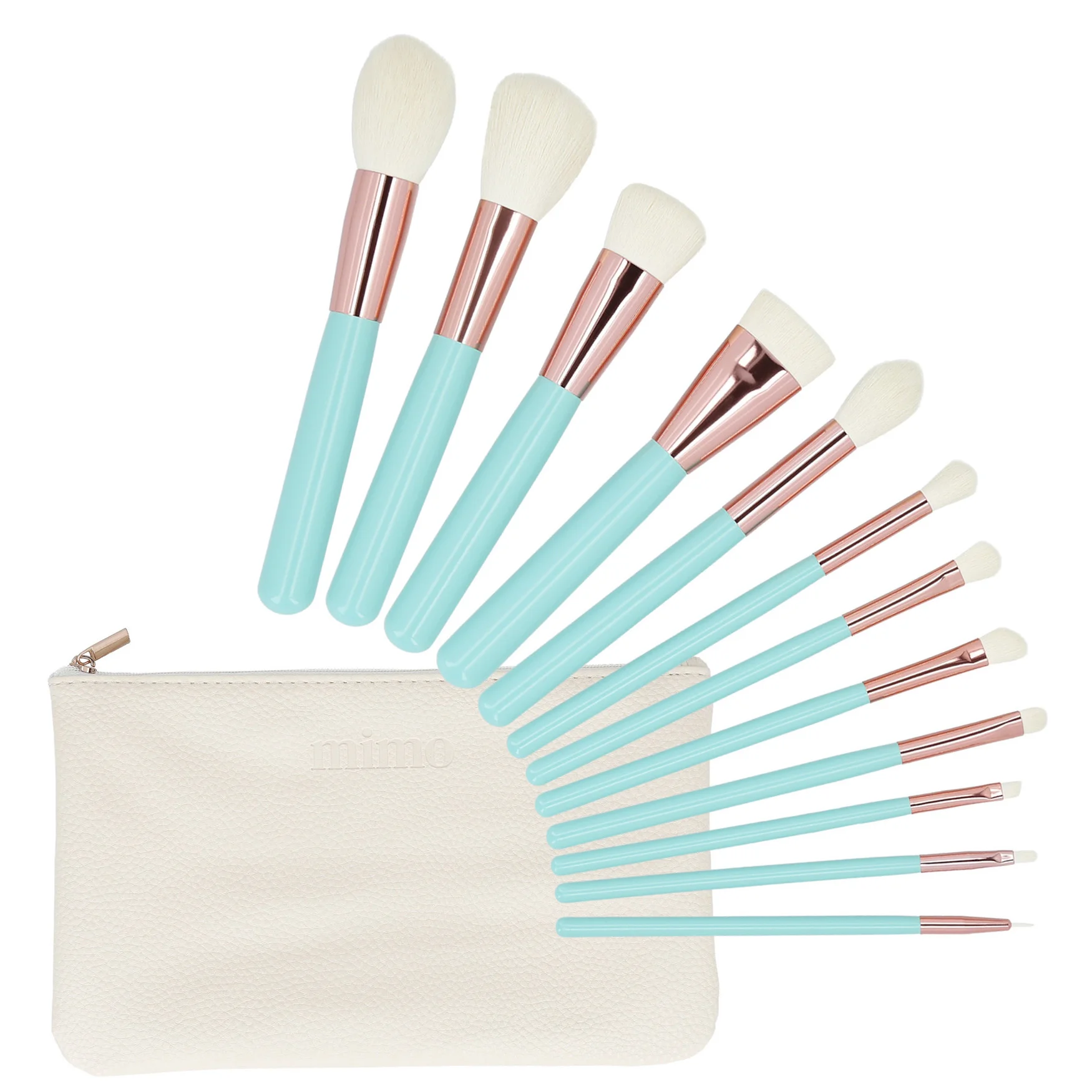 Φωτογραφία προϊόντος: MIMO 12Pcs Makeup Brush Set with Pouch - Turquoise