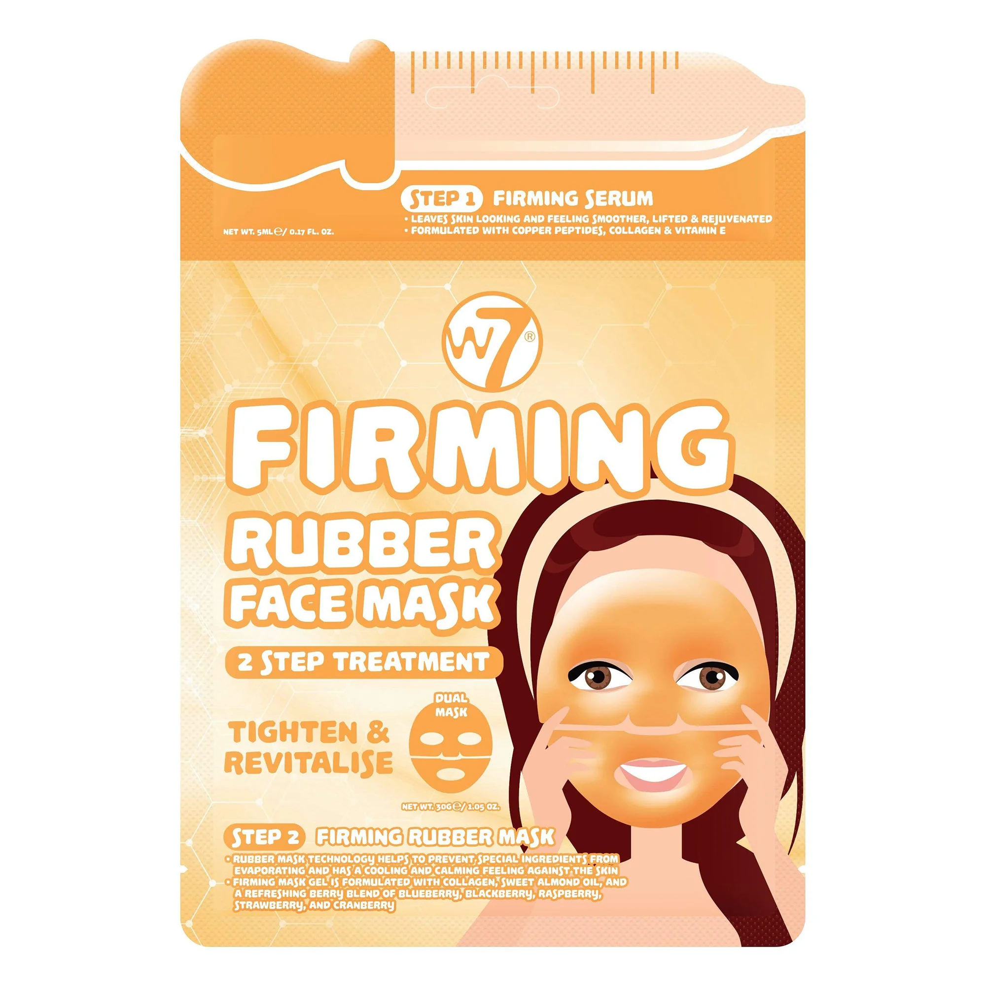 Φωτογραφία προϊόντος: W7 Cosmetics W7 Firming 2 Step Treatment Rubber Face Mask (5ml + 30gr)
