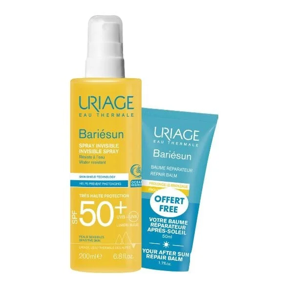 Φωτογραφία προϊόντος: Uriage Bariesun Invisible Spray SPF50+ Αόρατο Αντηλιακό Σπρέι με Άρωμα 200 ml + Δώρο Uriage After Sun Repair Balm 50 ml
