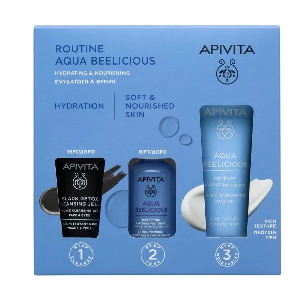 Φωτογραφία προϊόντος: Apivita Hydrating + Nourishing Aqua Beelicious Hydrating Rich Texture Cream 40 ml + 2 Mini-Sized Δώρα